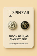 Flower Black-White Hijab Magnet Pins