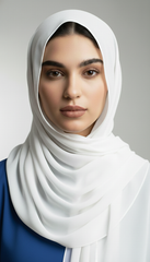 Plain Georgette - White