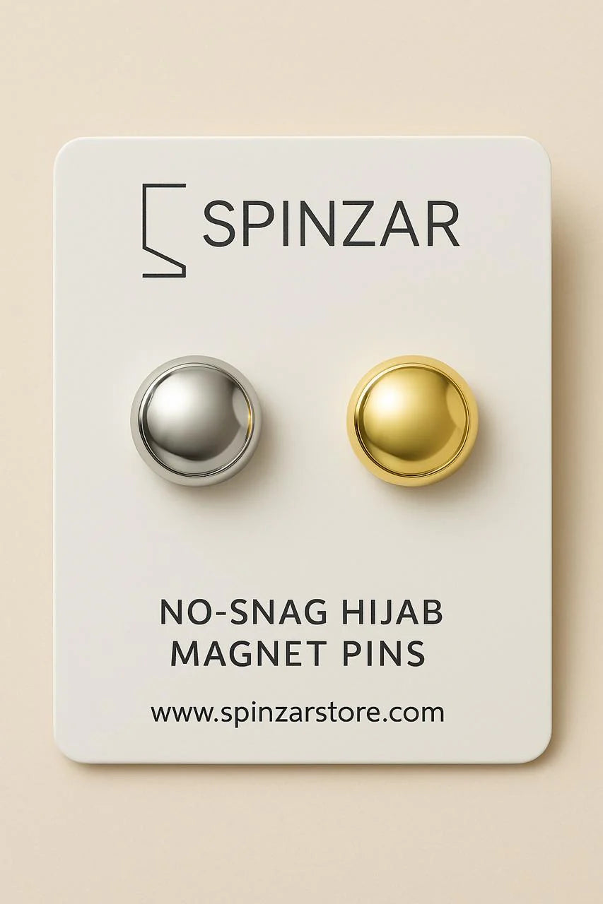 Shiny Silver-Gold Hijab Magnet Pins