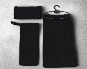 3 Pcs Hijab & Niqab Set - Black