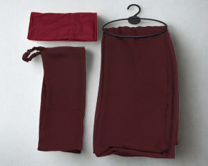 3-Pcs Hijab Niqab Set Deep Maroon
