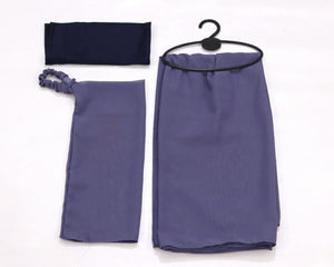 3 Pcs Hijab Niqab Set Eggplant