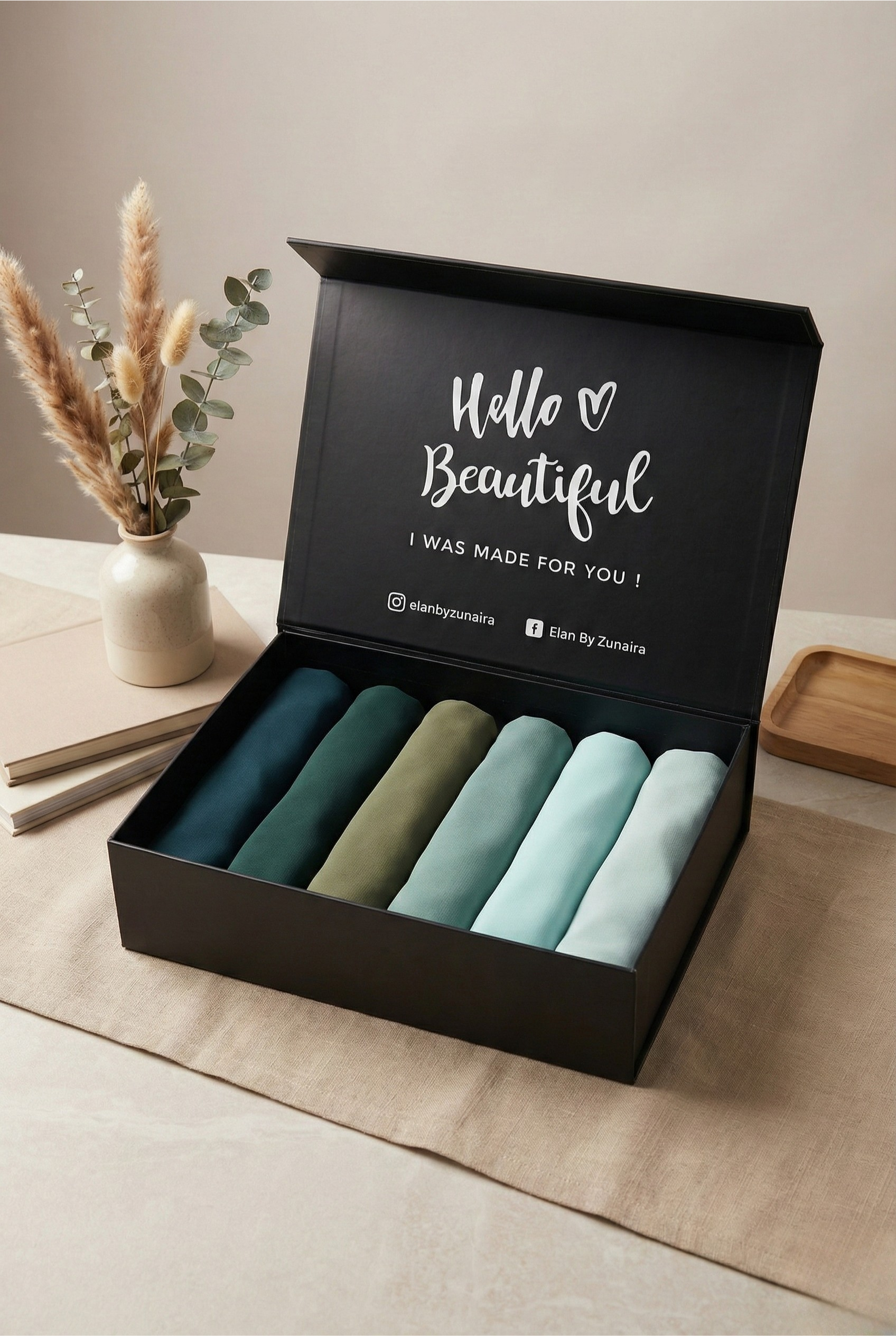 Georgette Hijab Box – Earthy Elegance