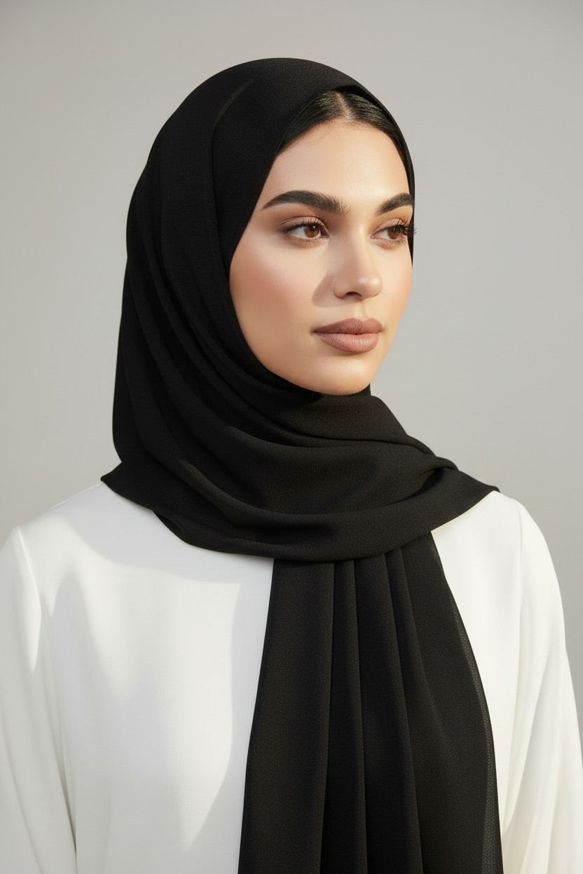 Chiffon Georgette - Black