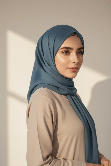 Georgette Hijab - Charcoal Blue