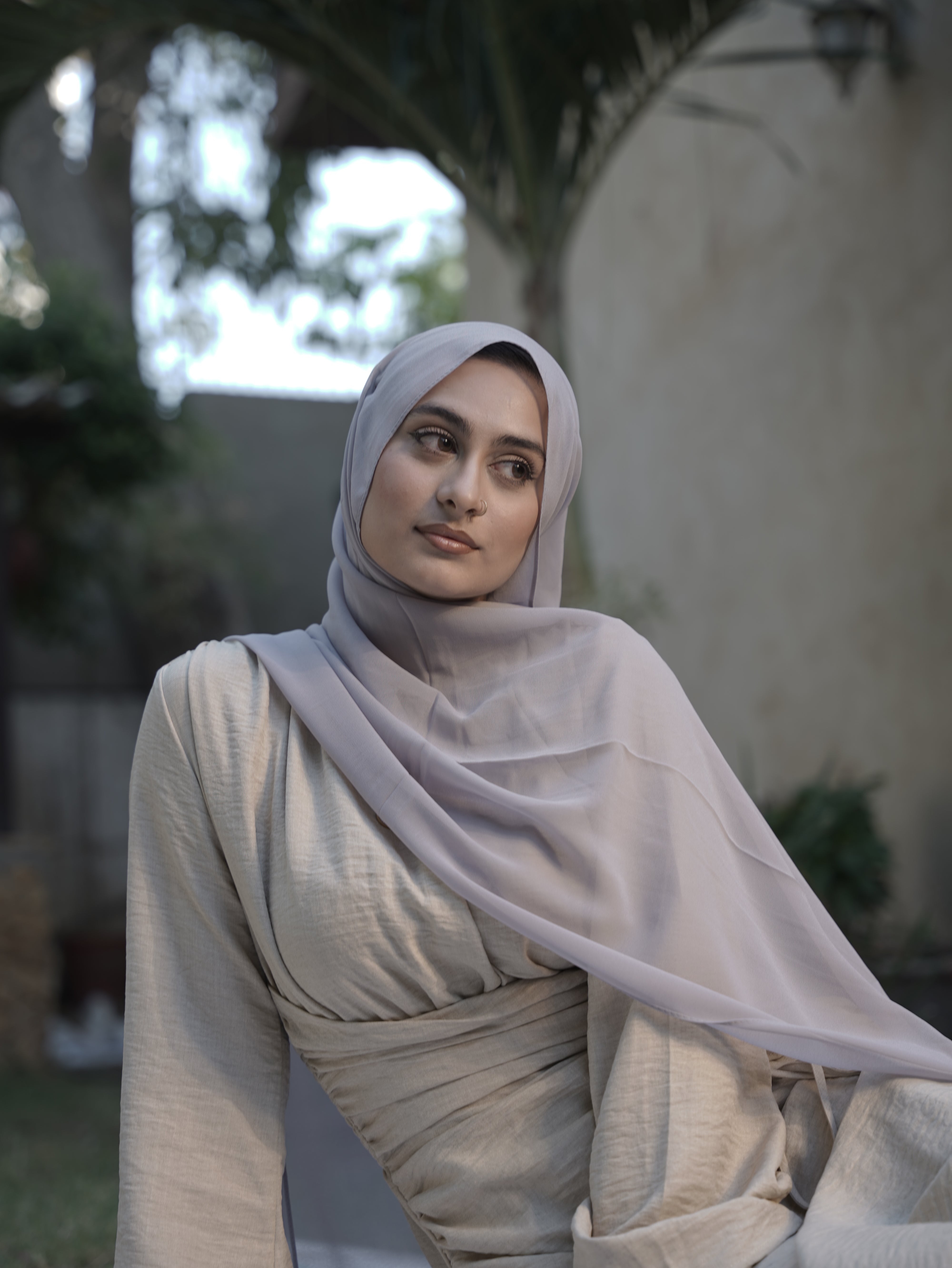 Plain Georgette - White