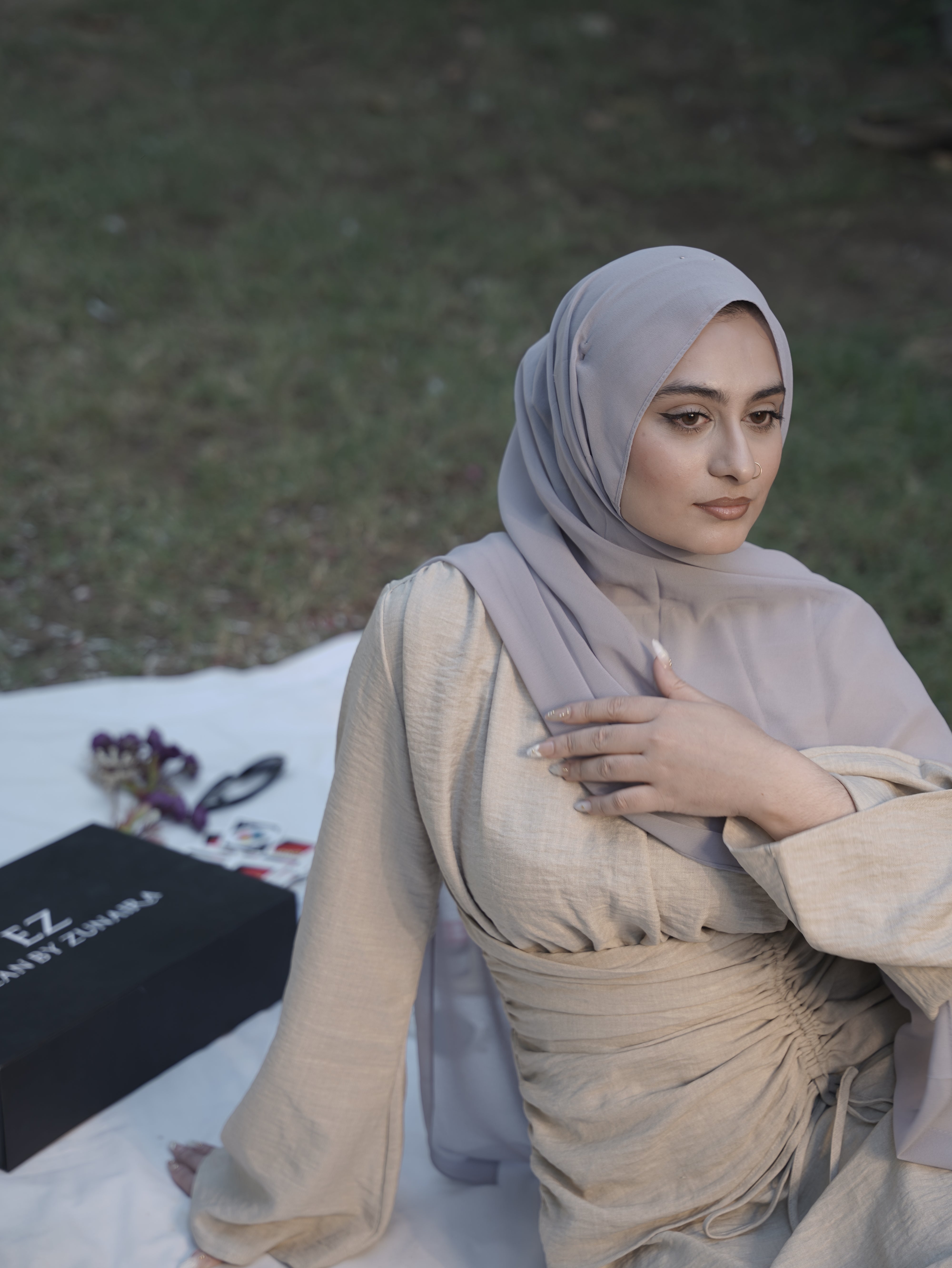 Plain Georgette - White