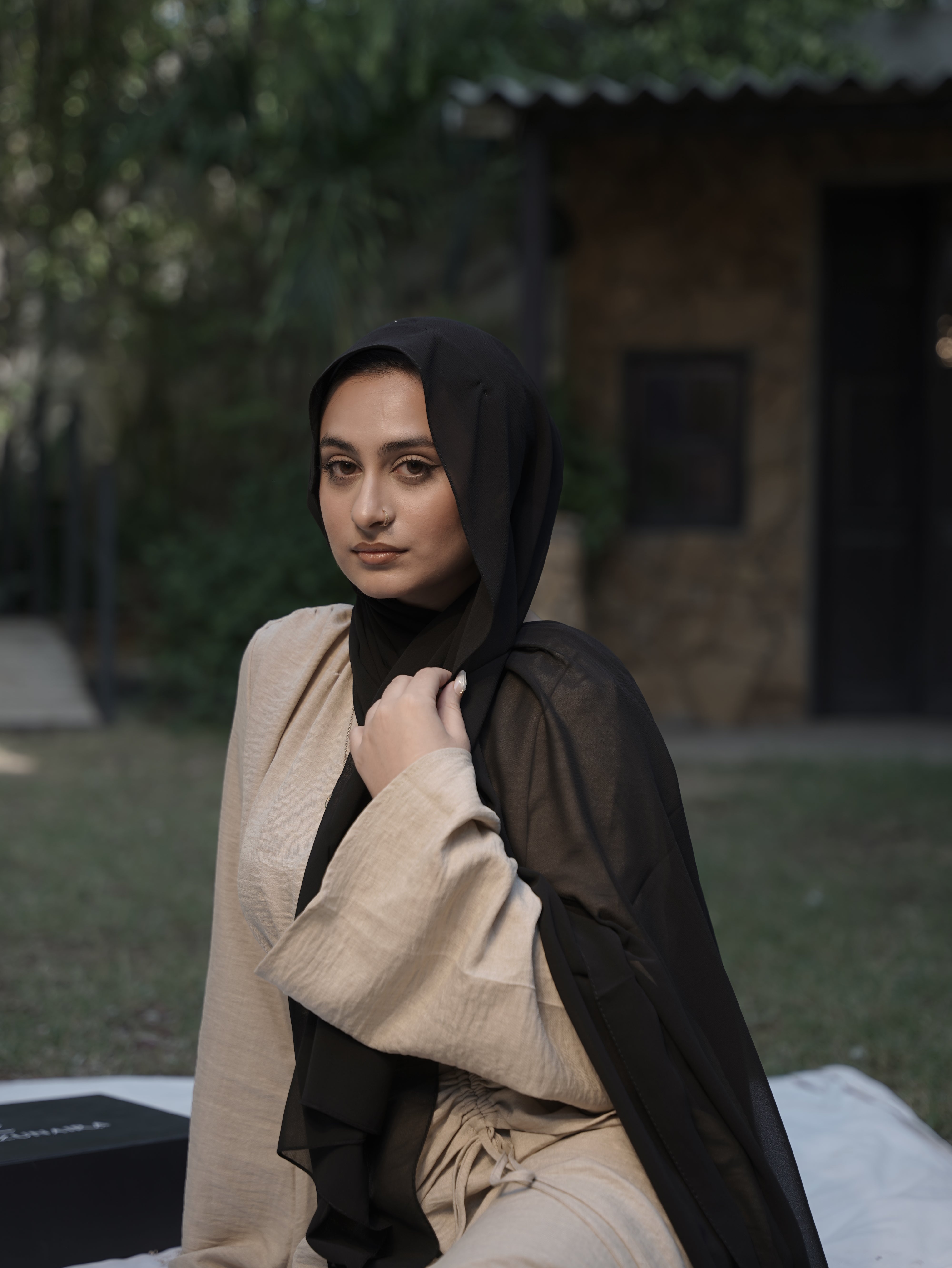 Plain Georgette - Black