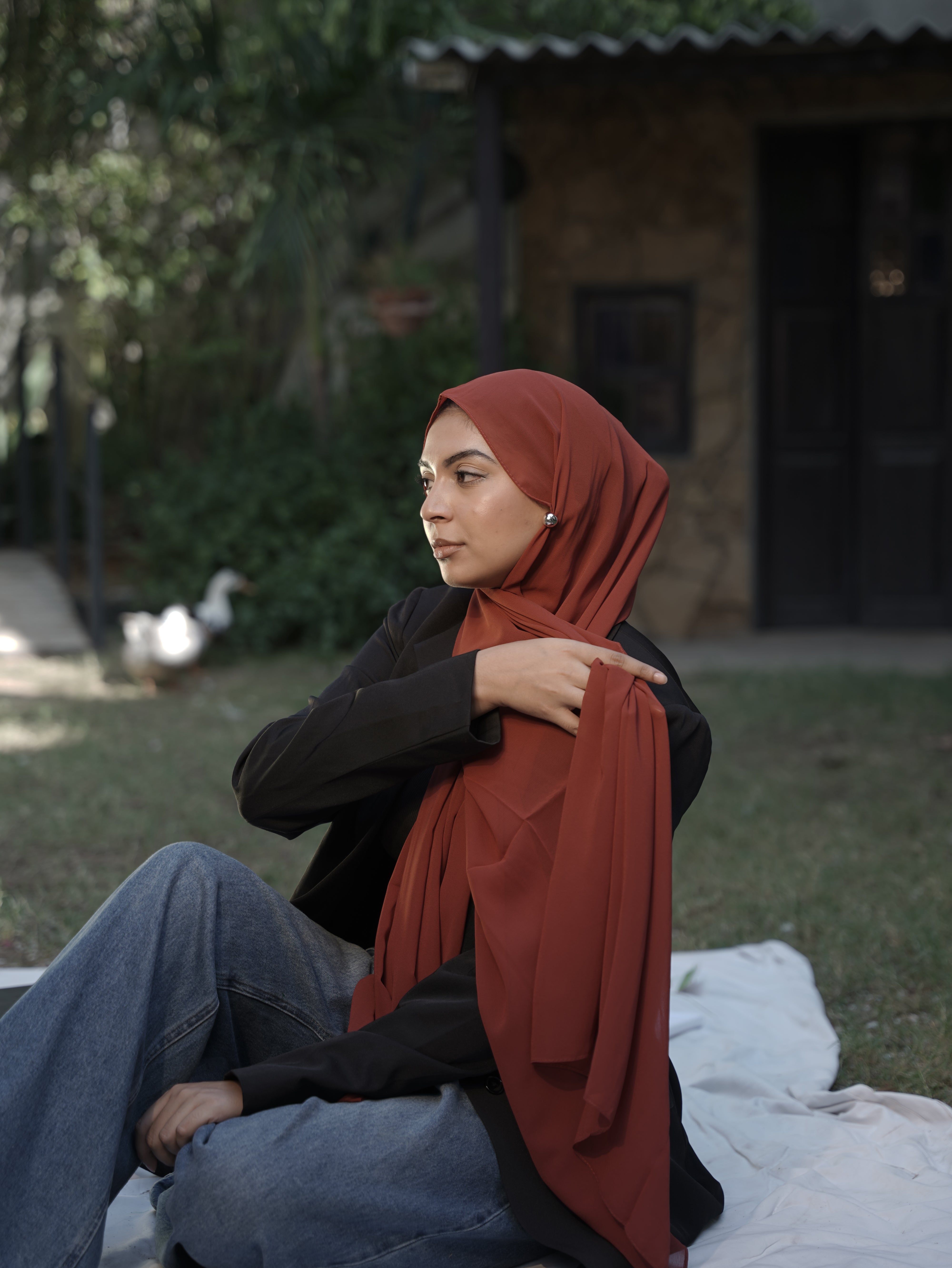 Plain Georgette - Burgundy