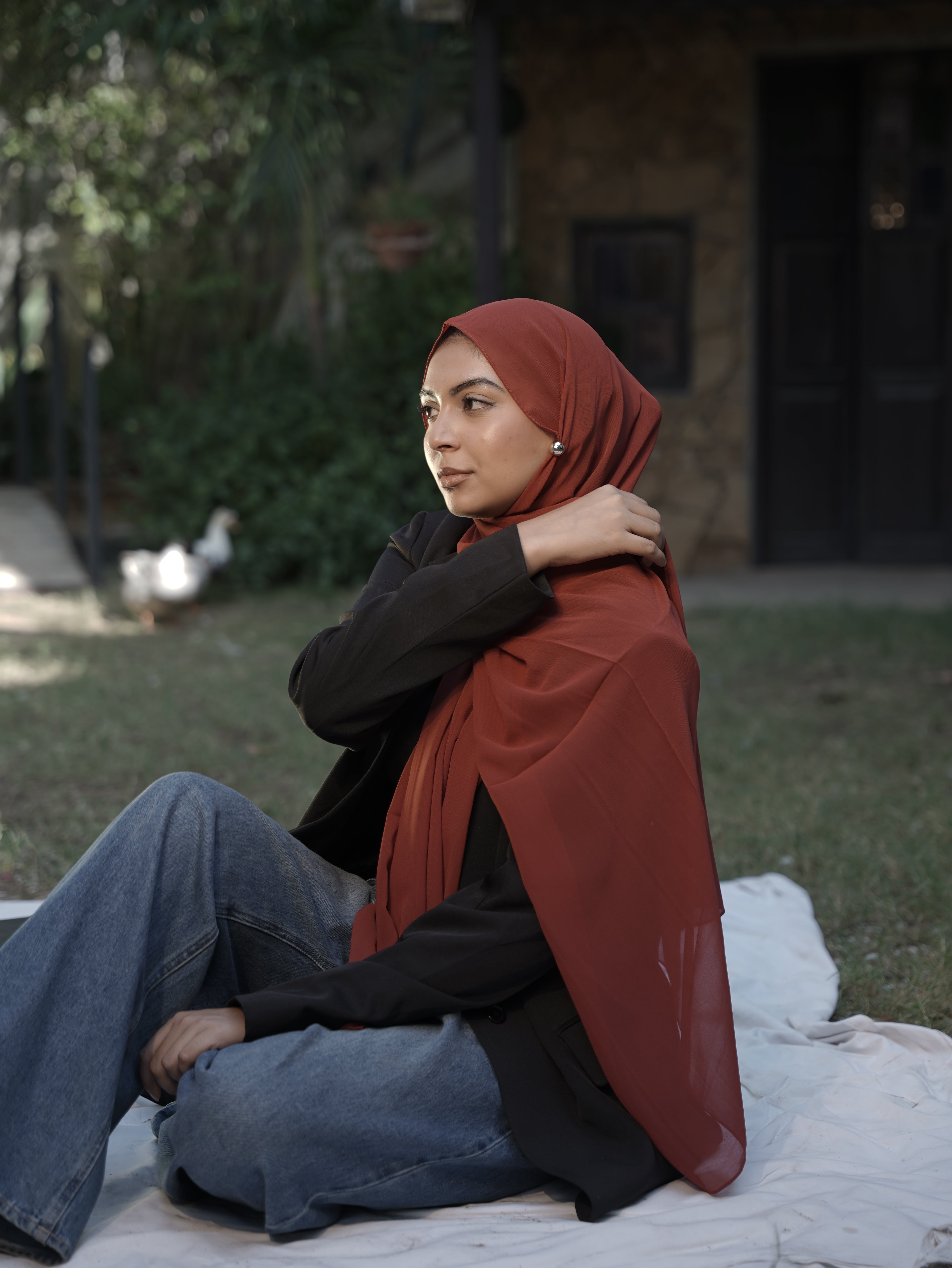 Plain Georgette - Burgundy