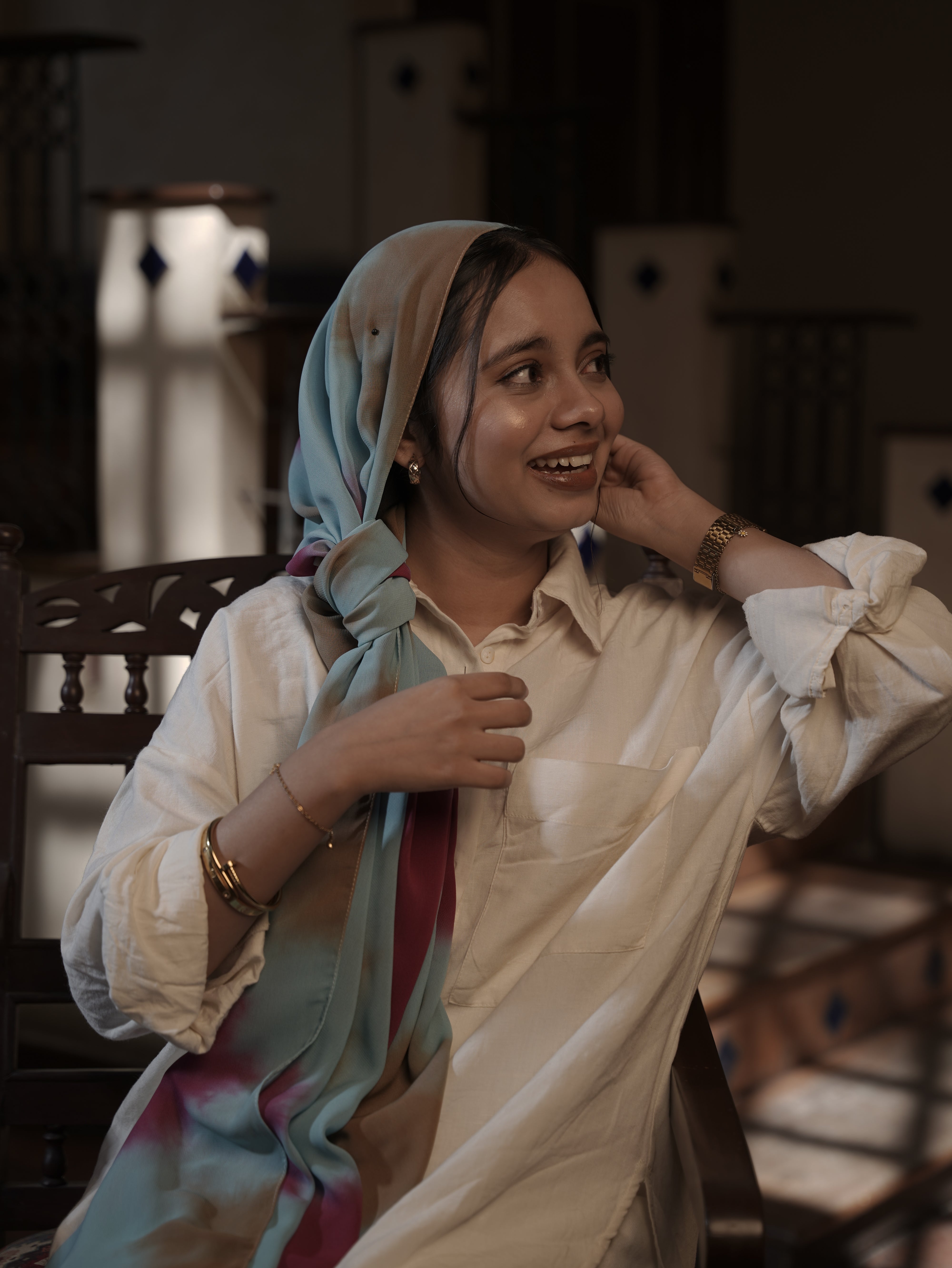 Printed Georgette Hijab - Oasis Bloom