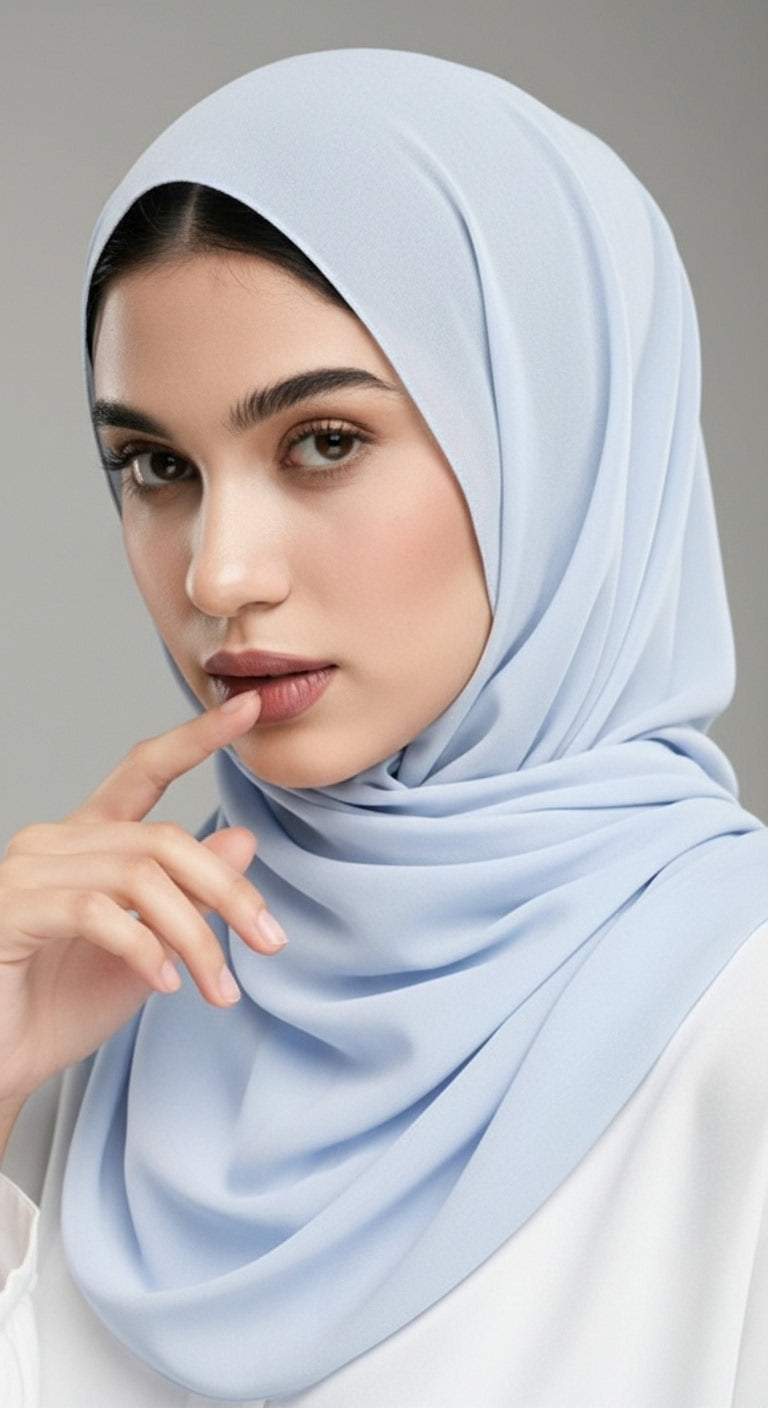 Plain Georgette - Baby Blue