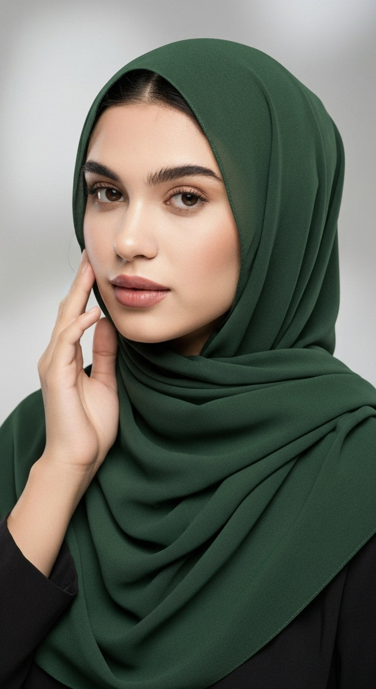 Plain Georgette - Emerald Green