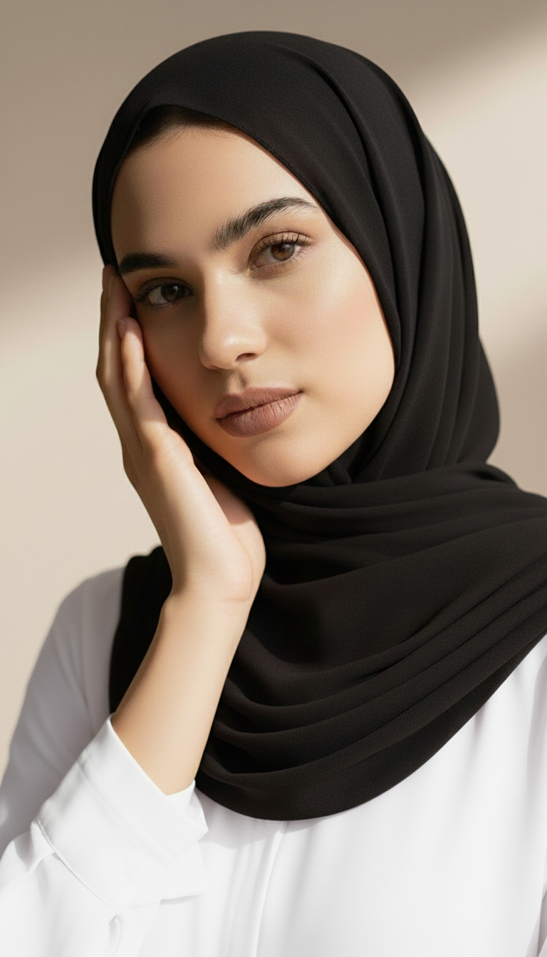 Plain Georgette - Black