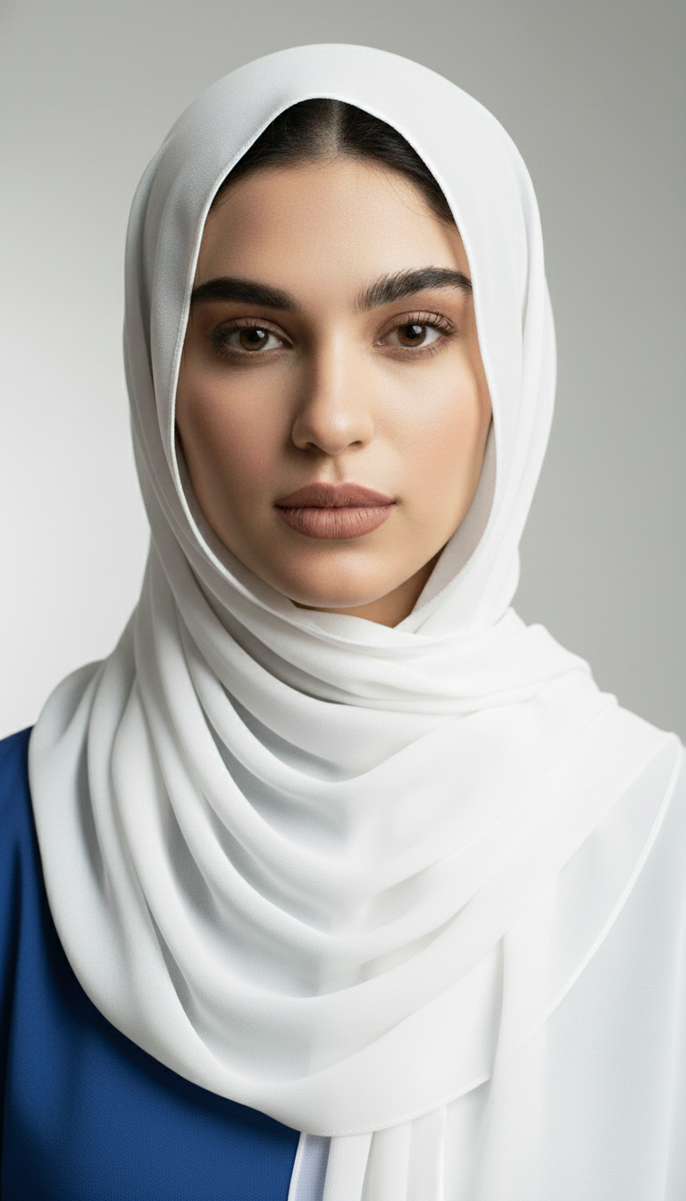 Plain Georgette - White