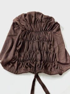 Essential Ruched Hijab Cap - Nutella