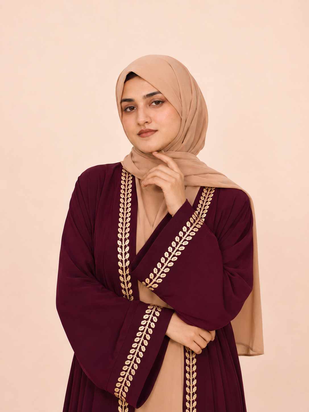 Heart Vine Embroidered Abaya