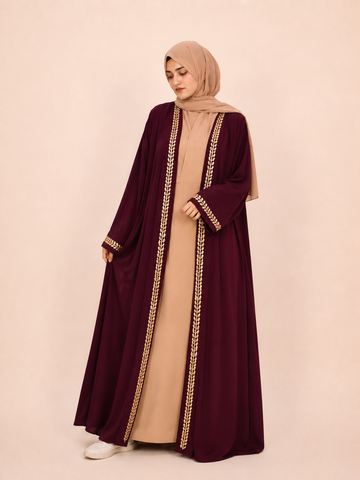 Heart Vine Embroidered Abaya