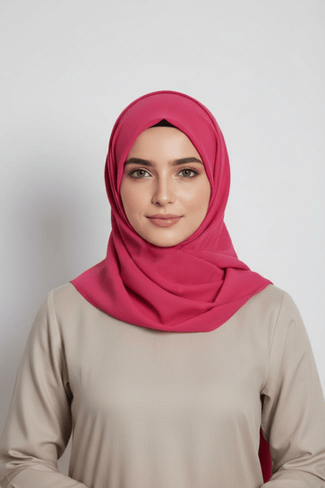 Georgette Hijab - Hot Pink