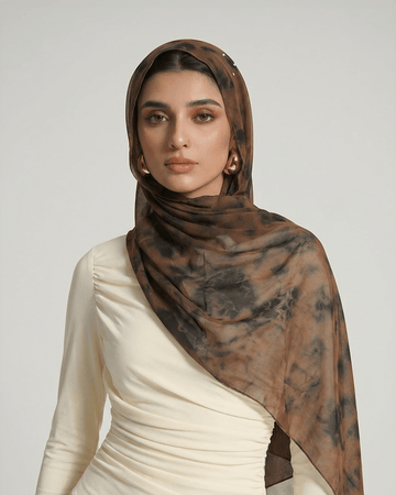 Mocha Marble Luxe – Georgette Hijab