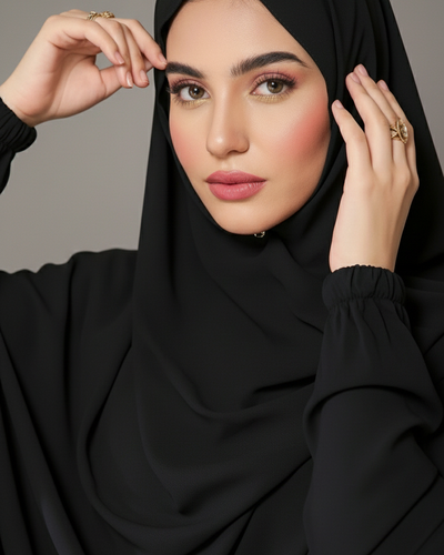 Namaz Gown - Jet Black