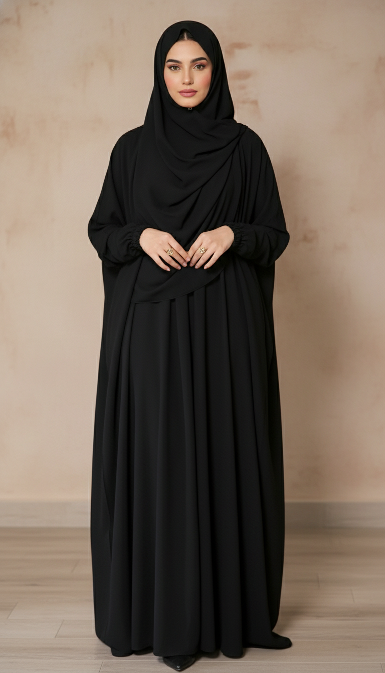 Namaz Gown - Jet Black