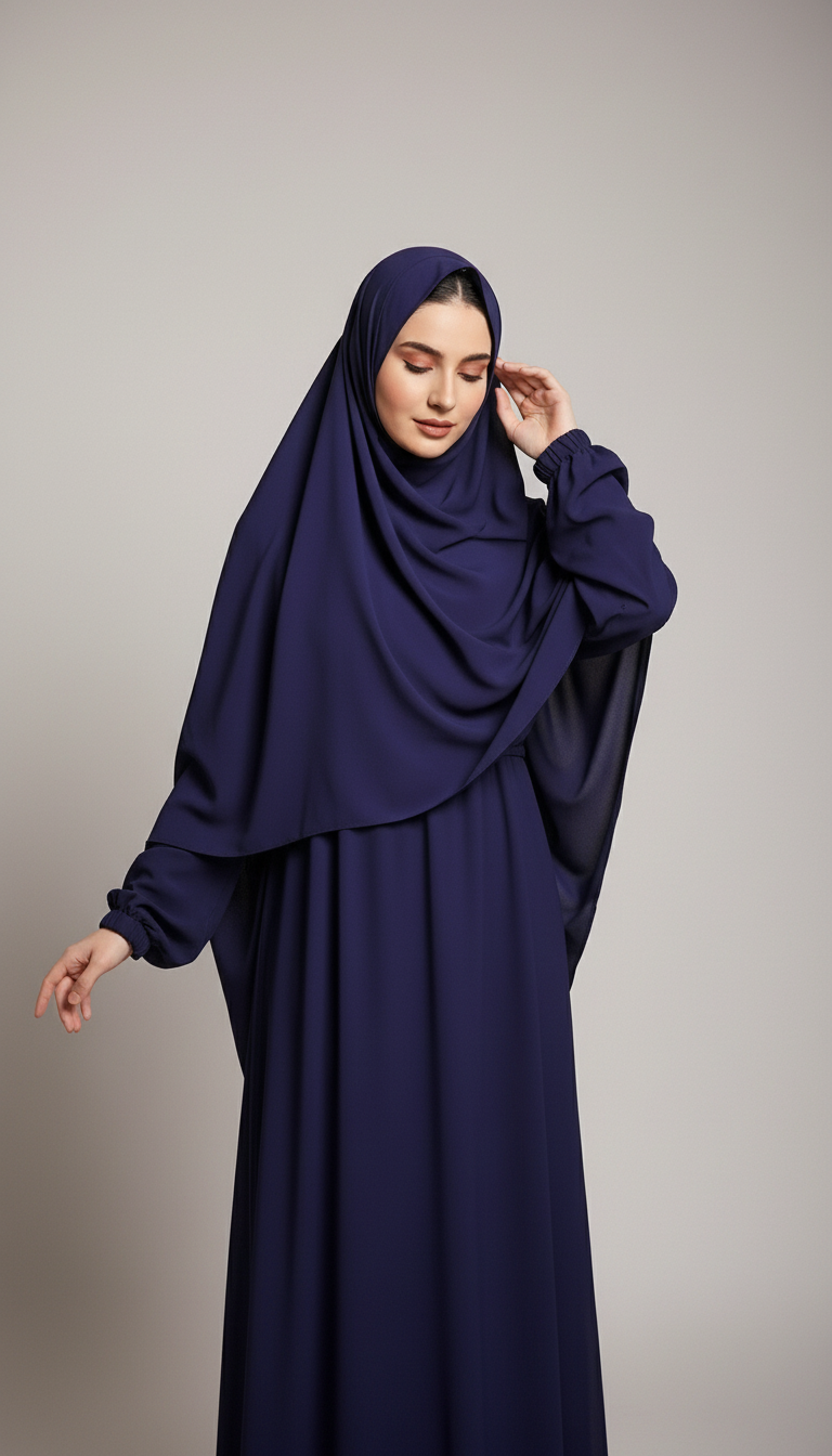 Navy Blue Namaz Gown