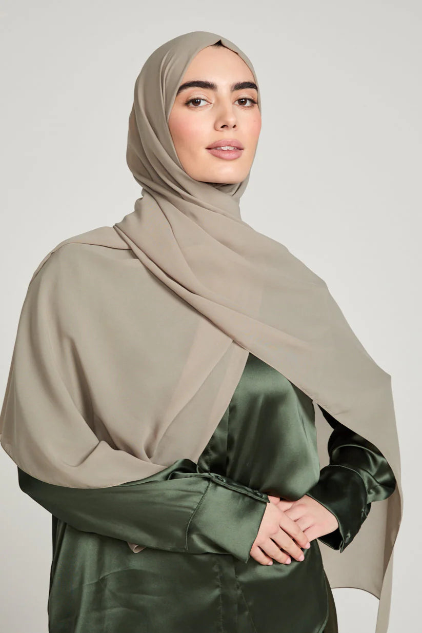 Georgette Hijab - Olive Whisper