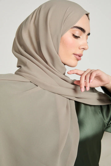 Georgette Hijab - Olive Whisper