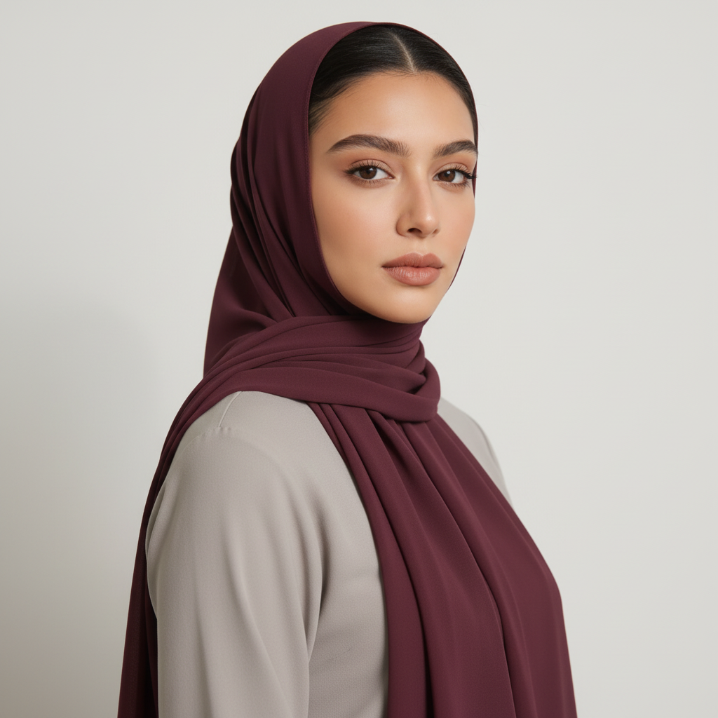 Georgette Hijab - Plum