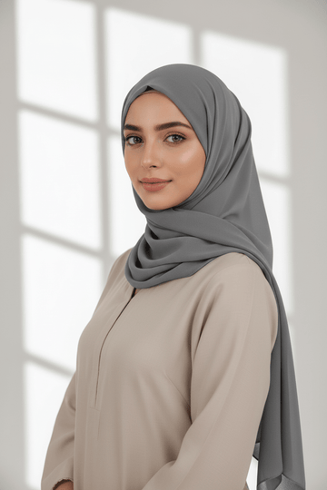 Georgette Hijab - Steel