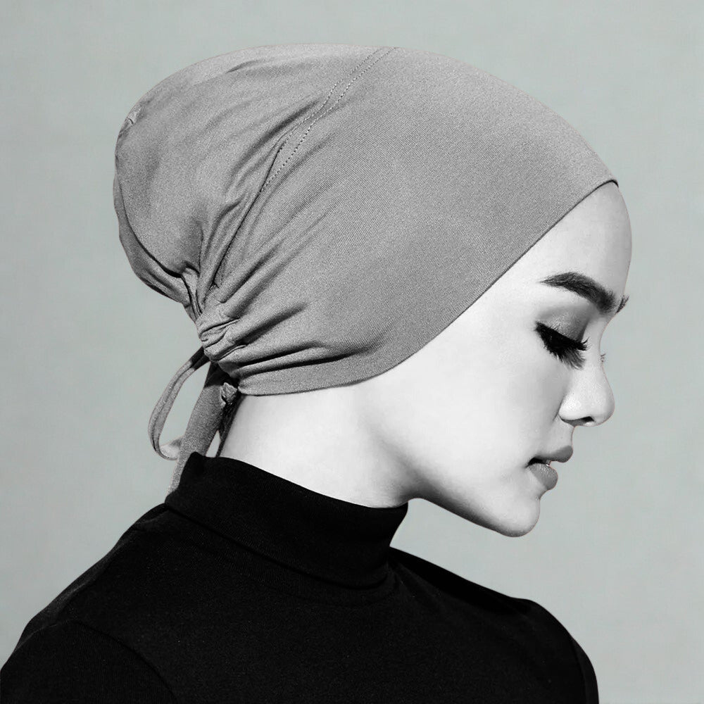 Bamboo Full Coverage Hijab Cap - Soft Grey