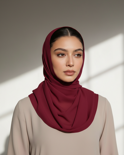 Plain Georgette - Burgundy