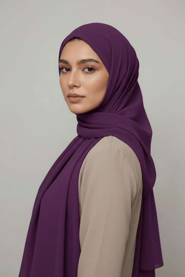 Georgette Hijab - Eggplant