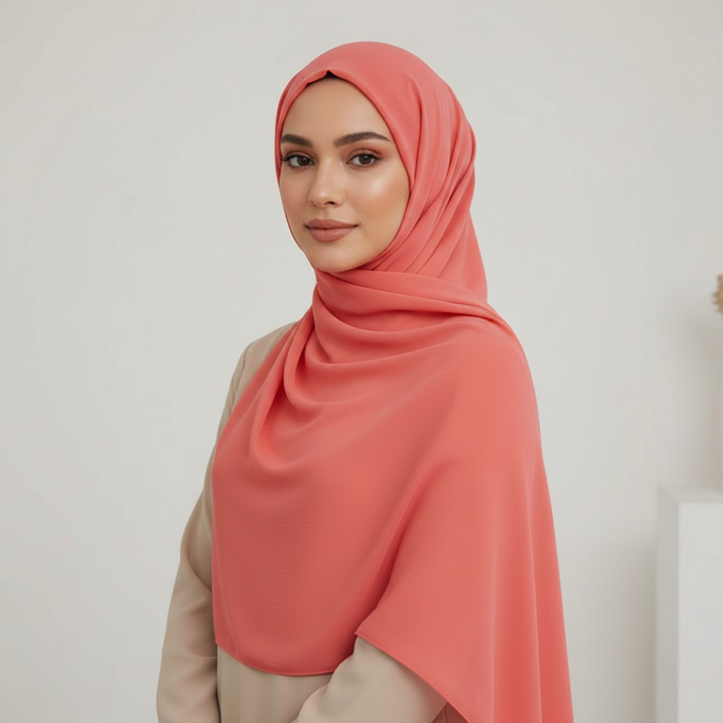 Georgette Hijab - Flamingo