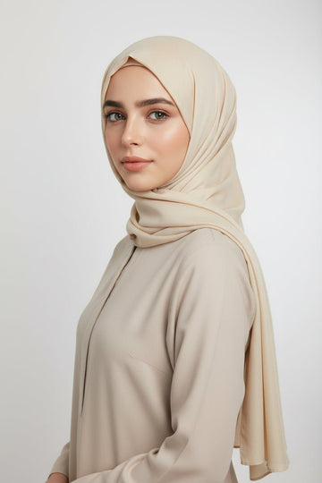 Georgette Hijab - Ivory