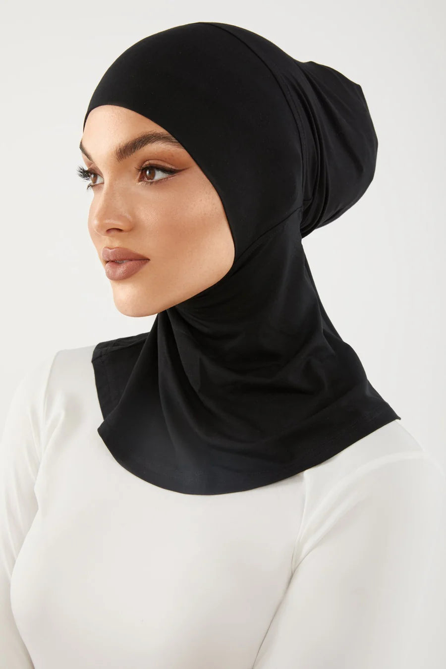 Neck Cover Hijab Caps - Black