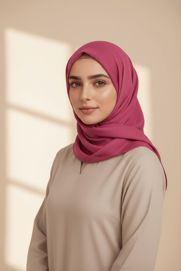 Georgette Hijab - Pansy Pink