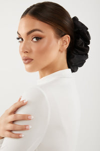 Satin Hijab Scrunchie-Black