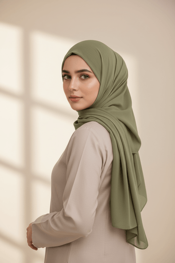 Georgette Hijab - Soft Green